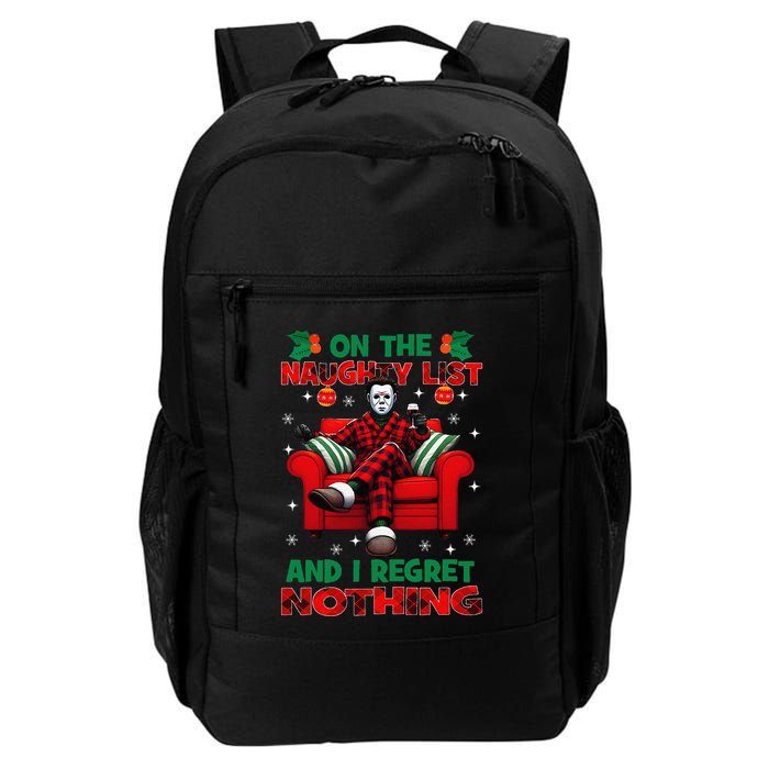 On The Naughty List And I Regret Nothing Horror Christmas Backpack