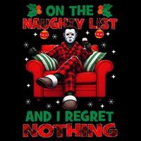 On The Naughty List And I Regret Nothing Horror Christmas Backpack