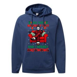 On The Naughty List And I Regret Nothing Horror Christmas Performance Fleece Hoodie