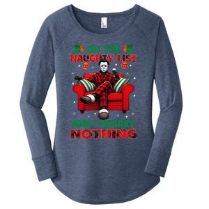 On The Naughty List And I Regret Nothing Horror Christmas Women's Perfect Tri Tunic Long Sleeve Shirt