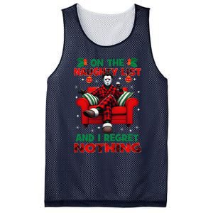 On The Naughty List And I Regret Nothing Horror Christmas Mesh Reversible Basketball Jersey Tank