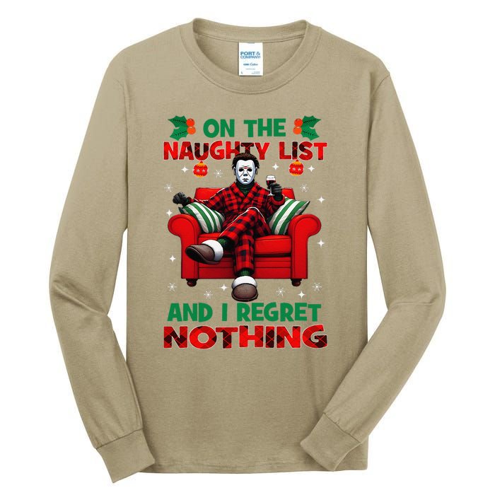 On The Naughty List And I Regret Nothing Horror Christmas Tall Long Sleeve T-Shirt