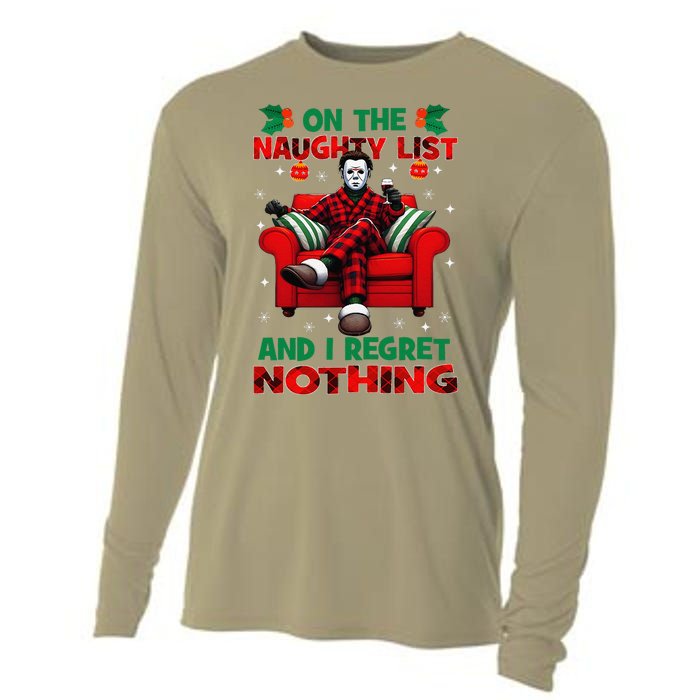 On The Naughty List And I Regret Nothing Horror Christmas Cooling Performance Long Sleeve Crew