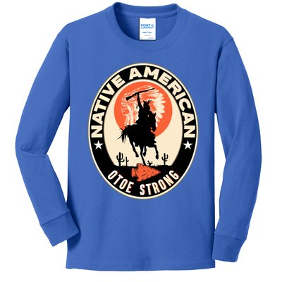 Otoe Tribe Native American Pride Art Deco Logo Gift Kids Long Sleeve Shirt