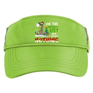 On The Naughty List And I Regret Nothing Horse Christmas Gift Adult Drive Performance Visor