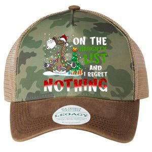 On The Naughty List And I Regret Nothing Horse Christmas Gift Legacy Tie Dye Trucker Hat