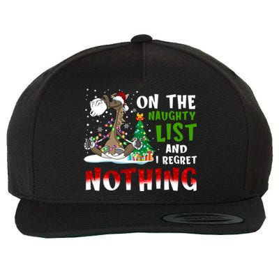 On The Naughty List And I Regret Nothing Horse Christmas Gift Wool Snapback Cap