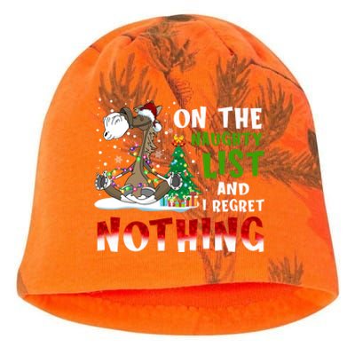 On The Naughty List And I Regret Nothing Horse Christmas Gift Kati - Camo Knit Beanie