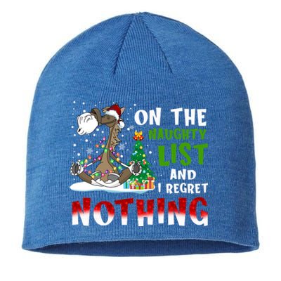 On The Naughty List And I Regret Nothing Horse Christmas Gift Sustainable Beanie