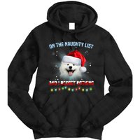 On The Naughty List And I Regret Nothing Samoyed Christmas Tie Dye Hoodie