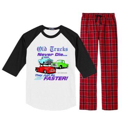 Old Trucks Never Die They Just Go Faster Raglan Sleeve Pajama Set