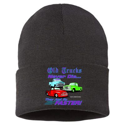 Old Trucks Never Die They Just Go Faster Sustainable Knit Beanie