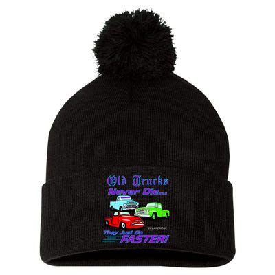 Old Trucks Never Die They Just Go Faster Pom Pom 12in Knit Beanie