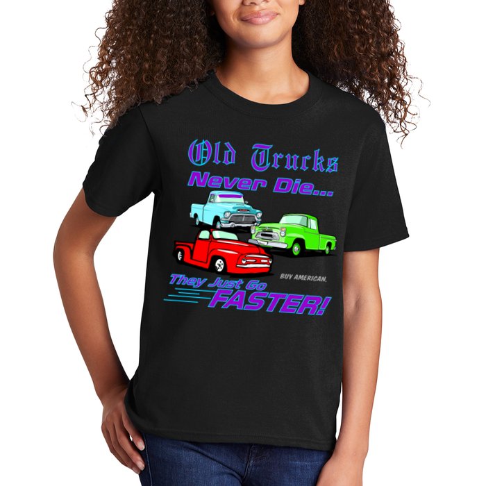 Old Trucks Never Die They Just Go Faster Kids T-Shirt