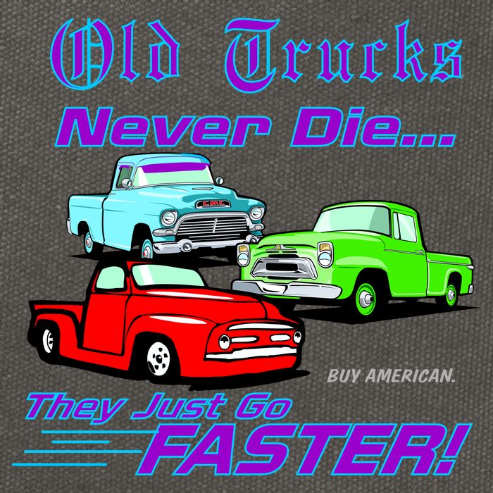 Old Trucks Never Die They Just Go Faster Cotton Canvas Backpack