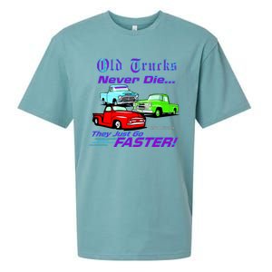 Old Trucks Never Die They Just Go Faster Sueded Cloud Jersey T-Shirt