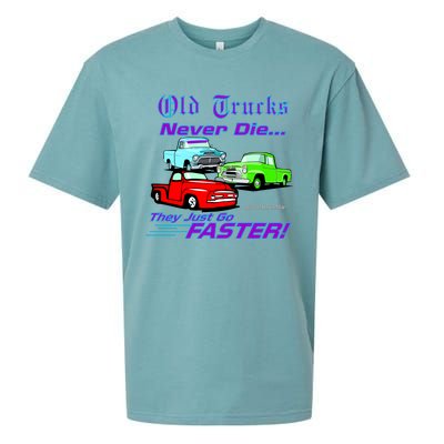 Old Trucks Never Die They Just Go Faster Sueded Cloud Jersey T-Shirt