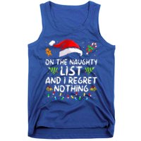 On The Naughty List And I Regret Nothing Funny Xmas  Tank Top