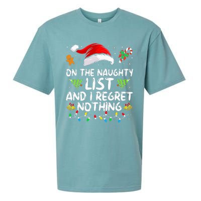 On The Naughty List And I Regret Nothing Funny Xmas  Sueded Cloud Jersey T-Shirt