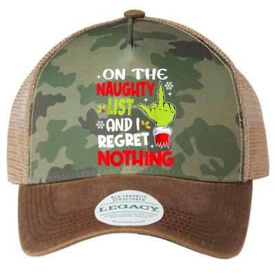 On The Naughty List And I Regret Nothing Legacy Tie Dye Trucker Hat