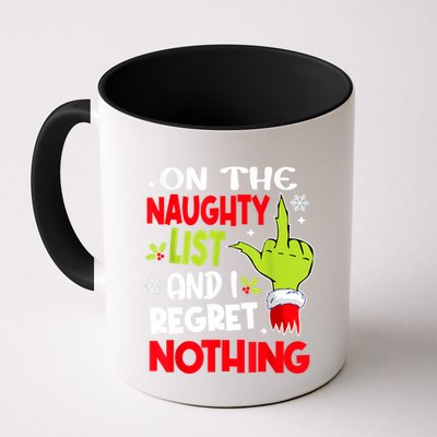 On The Naughty List And I Regret Nothing Mug