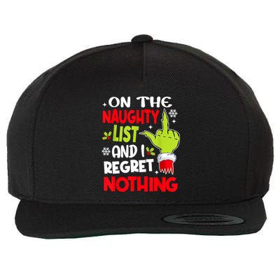 On The Naughty List And I Regret Nothing Wool Snapback Cap
