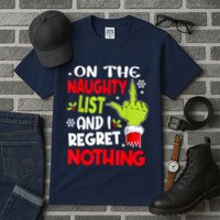 On The Naughty List And I Regret Nothing Tall T-Shirt