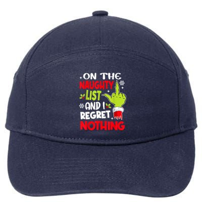 On The Naughty List And I Regret Nothing 7-Panel Snapback Hat