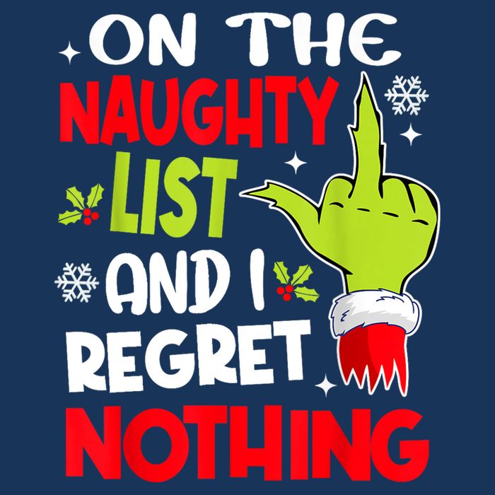 On The Naughty List And I Regret Nothing Drawstring Bag