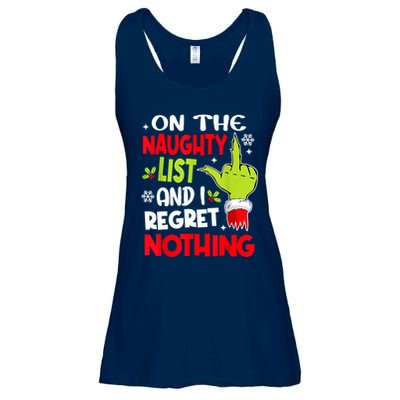 On The Naughty List And I Regret Nothing Ladies Essential Flowy Tank