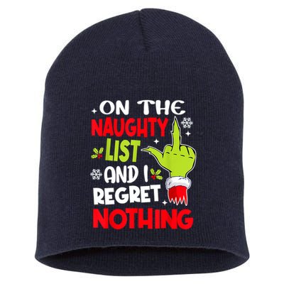 On The Naughty List And I Regret Nothing Short Acrylic Beanie