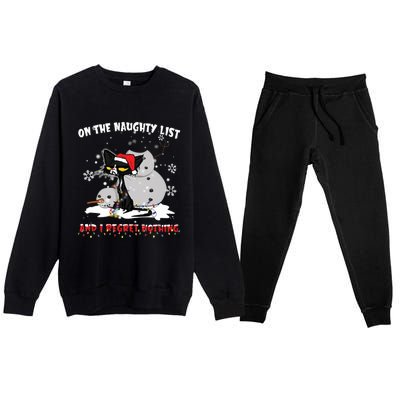 On The Naughty List And I Regret Nothing Gift Premium Crewneck Sweatsuit Set