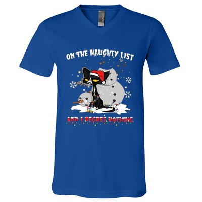 On The Naughty List And I Regret Nothing Gift V-Neck T-Shirt