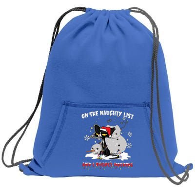 On The Naughty List And I Regret Nothing Gift Sweatshirt Cinch Pack Bag