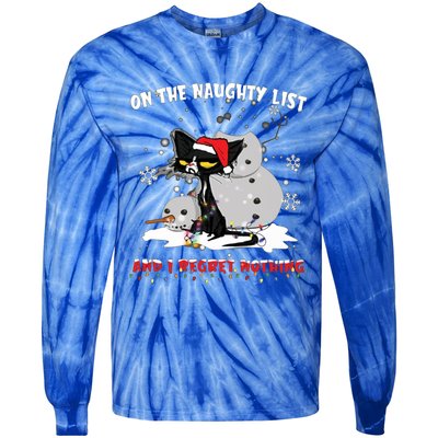 On The Naughty List And I Regret Nothing Gift Tie-Dye Long Sleeve Shirt