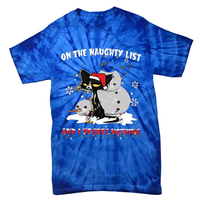 On The Naughty List And I Regret Nothing Gift Tie-Dye T-Shirt