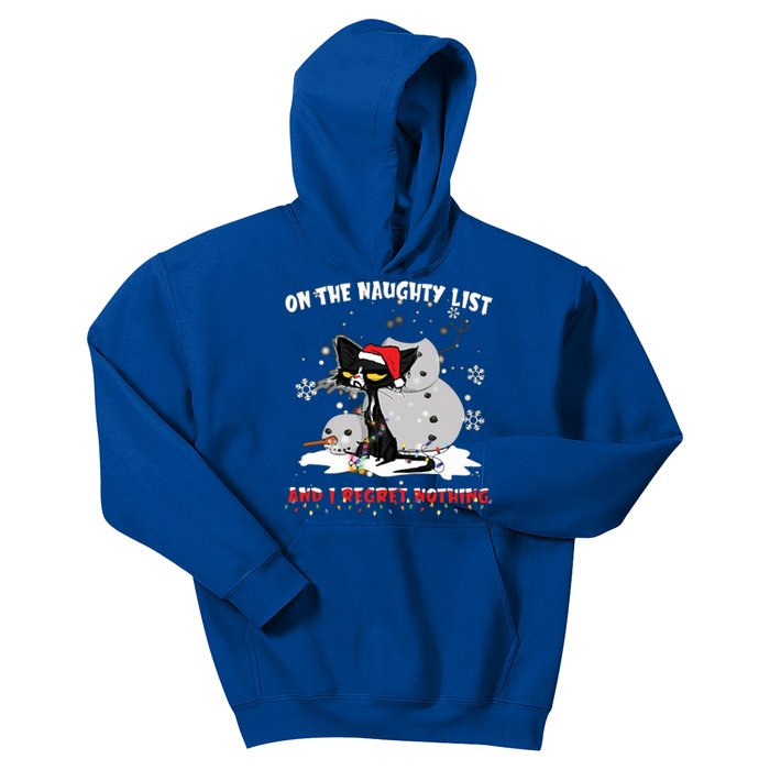 On The Naughty List And I Regret Nothing Gift Kids Hoodie