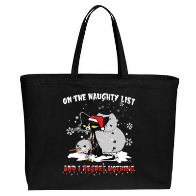 On The Naughty List And I Regret Nothing Gift Cotton Canvas Jumbo Tote