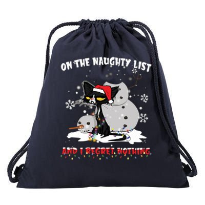 On The Naughty List And I Regret Nothing Gift Drawstring Bag