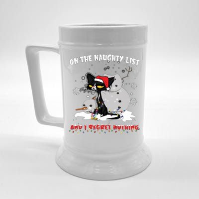 On The Naughty List And I Regret Nothing Gift Beer Stein