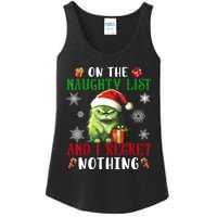 On The Naughty List And I Regret Nothing Cat Christmas Lover Ladies Essential Tank