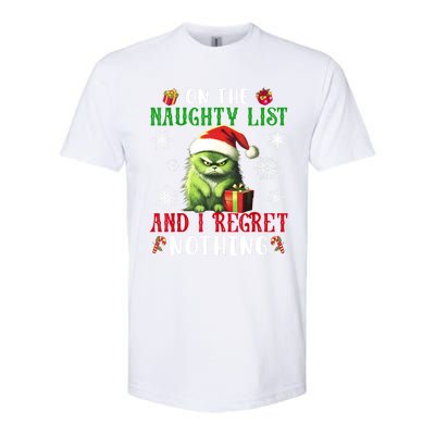 On The Naughty List And I Regret Nothing Cat Christmas Lover Softstyle CVC T-Shirt