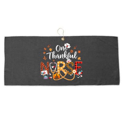 One Thankful Nurse Turkey Stethoscope Thanksgiving Great Gift Large Microfiber Waffle Golf Towel