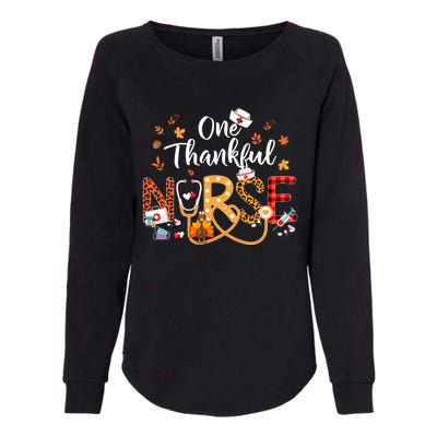 One Thankful Nurse Turkey Stethoscope Thanksgiving Great Gift Womens California Wash Sweatshirt