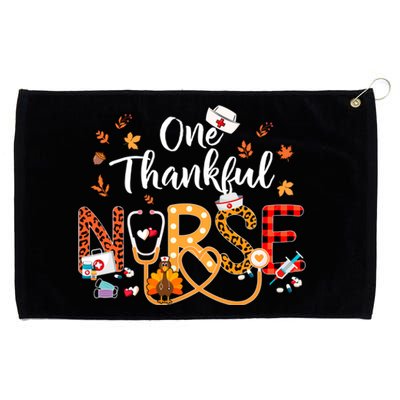 One Thankful Nurse Turkey Stethoscope Thanksgiving Great Gift Grommeted Golf Towel