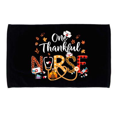 One Thankful Nurse Turkey Stethoscope Thanksgiving Great Gift Microfiber Hand Towel