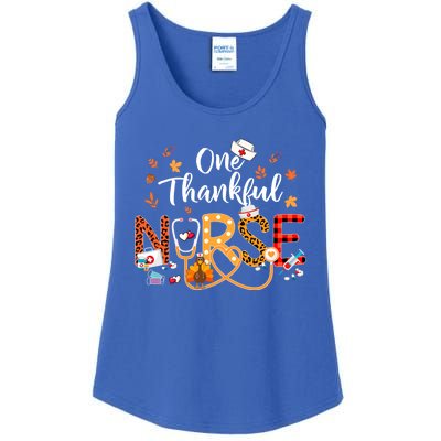 One Thankful Nurse Turkey Stethoscope Thanksgiving Great Gift Ladies Essential Tank