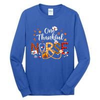 One Thankful Nurse Turkey Stethoscope Thanksgiving Great Gift Tall Long Sleeve T-Shirt