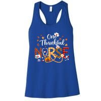 One Thankful Nurse Turkey Stethoscope Thanksgiving Great Gift Women's Racerback Tank