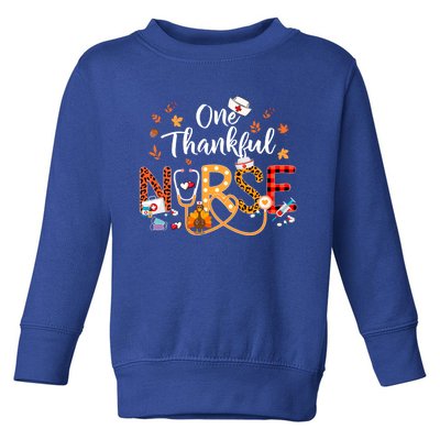 One Thankful Nurse Turkey Stethoscope Thanksgiving Great Gift Toddler Sweatshirt